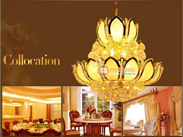 Đèn chùm thủy tinh hoa sen CM164-15